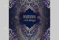 Template for Rsvp Cards for Wedding Awesome Wedding Invitation Card with Gold and Blue Shiny Eastern and