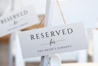 Template for Wedding Thank You Cards New Printable Reserved Sign Tent Romantic Calligraphy Large