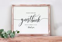 Tent Name Card Template Word Unique Guestbook Sign Template Editable Color Flair Calligraphy