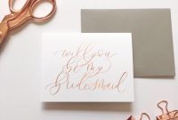 Will You Be My Bridesmaid Card Template Awesome Rose Gold Foil Bridesmaid Card Will You Be My Bridesmaid