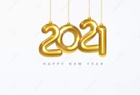 Happy New Year Card 2021 Awesome 2021 New Year Card Design Of Christmas Decorations Hanging