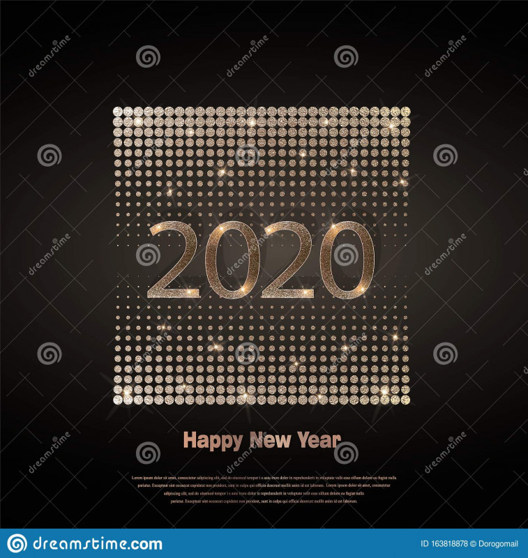 Happy New Year Card 2021 New Happy New Year 2020 Luxury Greeting Card Vector Stock