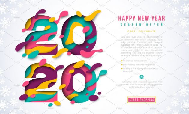 Happy New Year Wishes 2021 Awesome New Year 2020 Banner Template