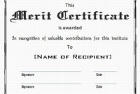 10+ Merit Certificate Templates | Word, Excel & Pdf for Merit Award Certificate Templates
