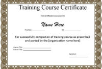 10+ Training Certificate Templates | Word, Excel & Pdf in Unique Training Completion Certificate Template 10 Ideas