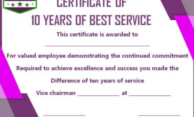 10 Years Service Award Certificate: 10 Templates To Honor with regard to Best Best Girlfriend Certificate 10 Love Templates
