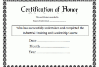 11+ Certificate Of Honor Templates | Free Printable Word intended for Best Honor Certificate Template Word 7 Designs Free