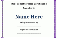 11+ Firefighter Certificate Templates | Free Printable Word throughout Firefighter Certificate Template