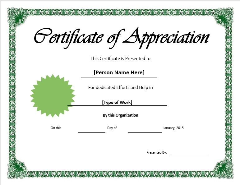 11 Free Appreciation Certificate Templates - Word Templates with Employee Appreciation Certificate Template