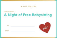 12 Enchanting Babysitting Coupons | Kittybabylove inside Free Printable Babysitting Gift Certificate