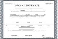 12 Free Sample Stock Shares Certificate Templates inside Unique Editable Stock Certificate Template
