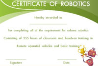 12+ Robotics Certificate Templates For Training Institutes with regard to Fresh Robotics Certificate Template Free