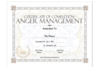 18 Free Certificate Of Completion Templates | Utemplates with Fresh Anger Management Certificate Template Free