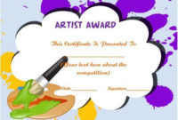 20 Art Certificate Templates (To Reward Immense Talent In in Best Art Award Certificate Template