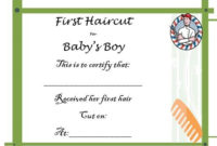 20 Free Baby S First Haircut Certificate Templates with regard to Fresh First Haircut Certificate Printable Free 9 Designs