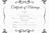 22+ Editable Marriage Certificate Templates (Word And Pdf for Fresh Marriage Certificate Editable Template