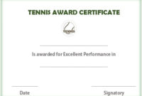 25 Free Tennis Certificate Templates – Download, Customize for Fresh Tennis Tournament Certificate Templates