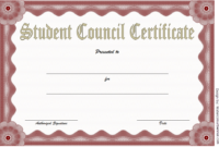 2Nd Student Council Certificate Template Free In 2020 throughout Fresh Student Council Certificate Template Free