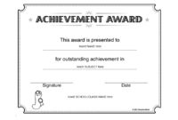 40 Great Certificate Of Achievement Templates (Free intended for Best Outstanding Achievement Certificate