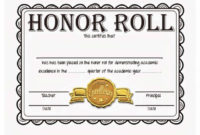 40+ Honor Roll Certificate Templates & Awards – Printable in Unique Certificate Of Honor Roll Free Templates