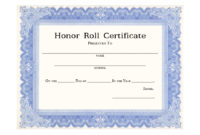 40+ Honor Roll Certificate Templates & Awards – Printable pertaining to Best Editable Honor Roll Certificate Templates
