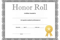 40+ Honor Roll Certificate Templates &amp; Awards - Printable with regard to Honor Roll Certificate Template Free 7 Ideas