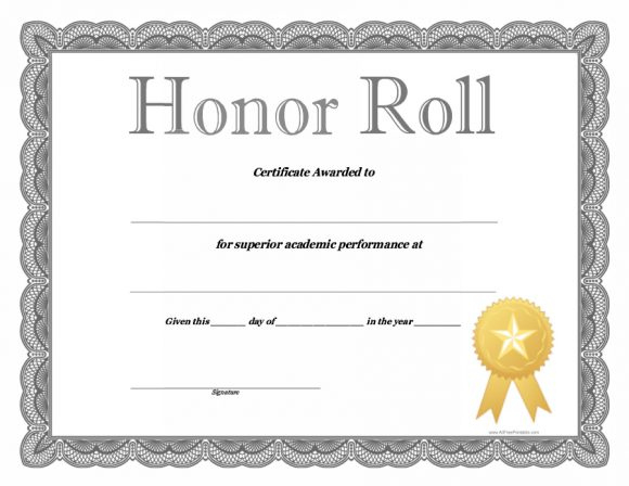 40+ Honor Roll Certificate Templates &amp; Awards - Printable with regard to Honor Roll Certificate Template Free 7 Ideas