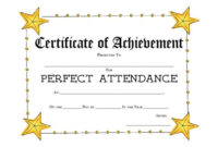 40 Printable Perfect Attendance Award Templates & Ideas with Perfect Attendance Certificate Template Editable