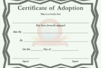 40+ Real & Fake Adoption Certificate Templates – Printable with Fresh Pet Adoption Certificate Template Free 23 Designs
