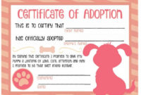 40+ Real & Fake Adoption Certificate Templates – Printable with regard to Dog Adoption Certificate Editable Templates