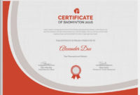 5 Badminton Certificates – Psd & Word Designs | Design pertaining to Badminton Certificate Templates