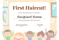 5+ Free Printable First Haircut Certificate Templates – Blue within Fresh First Haircut Certificate Printable Free 9 Designs