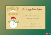 50+ Christmas Gift Certificate Templates For 2019 (Word | Pdf) with Merry Christmas Gift Certificate Templates