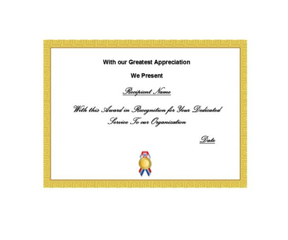 50 Free Certificate Of Recognition Templates - Printable with regard to Unique Employee Appreciation Certificate Template
