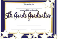 5Th Grade Graduation Certificates | Anderson'S | Graduation for Best Grade Promotion Certificate Template Printable