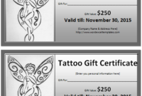 6 Tattoo Gift Certificate Templates | Free Sample Templates in Best Tattoo Gift Certificate Template