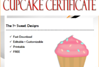 7+ Cupcake Wars Certificate Free Printables for Cupcake Certificate Template Free 7 Sweet Designs