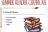 7+ Fantastic Summer Reading Certificate Templates Free regarding Summer Reading Certificate Printable
