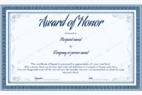 89+ Elegant Award Certificates For Business And School Events inside Fresh Honor Award Certificate Templates