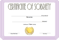 9 Sobriety Certificate Template Ideas | Certificate in Sobriety Certificate Template 10 Fresh Ideas Free