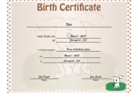 A Dog Birth Certificate For A Puppy Or Little Of Puppies throughout Dog Birth Certificate Template Editable