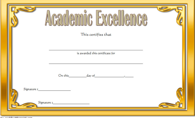Academic Excellence Certificate Free Printable 2 In 2020 pertaining to Unique Academic Excellence Certificate