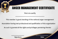 Anger Management Certificate: 15 Templates With Editable inside Anger Management Certificate Template