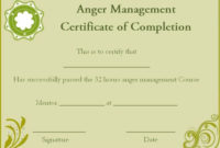 Anger Management Certificate Of Completion Template in Anger Management Certificate Template Free