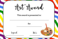 Art Award Certificate (Free Printable) | Art Certificate inside Best Free Art Award Certificate Templates Editable