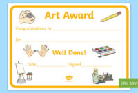 Art Award Certificate Template | Primary Classes for Free Art Award Certificate Templates Editable