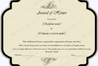Award Of Honor (Editable Template) – Word Layouts | Award throughout Fresh Honor Award Certificate Template