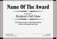 Award-Printable Certificate Template pertaining to Mvp Award Certificate Templates Free Download