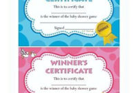 Baby Shower Winners Certificate – Blue Pink Boy Girl Unisex – 10/20 Pack –  Prize | Ebay with Baby Shower Winner Certificates