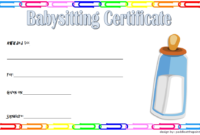 Babysitting Certificate Template Free 3 | Certificate pertaining to Unique Babysitting Certificate Template 8 Ideas